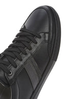 Erkek Siyah Bağcıklı Deri Sneaker | Derimod Erkek Siyah Bağcıklı Deri Sneaker | Derimod