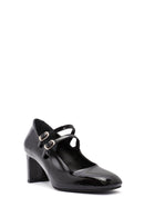 Women's Black Double Buckle Thick Heel Patent Leather Mary Jane Shoes | Derimod Women's Black Double Buckle Thick Heel Patent Leather Mary Jane Shoes | Derimod