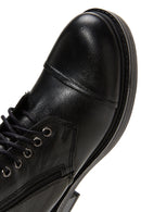 Women's Black Leather Zippered Boots | Derimod Women's Black Leather Zippered Boots | Derimod