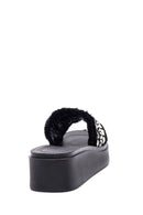 Women's Black Thick Soled Slippers | Derimod Women's Black Thick Soled Slippers | Derimod