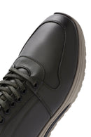 Erkek Yeşil Bağcıklı Deri Casual Sneaker | Derimod Erkek Yeşil Bağcıklı Deri Casual Sneaker | Derimod