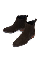 Women's Anthracite Suede Leather Chelsea Boots | Derimod Women's Anthracite Suede Leather Chelsea Boots | Derimod
