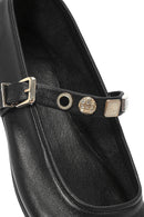 Women's Black Buckle Leather Ballerinas | Derimod Women's Black Buckle Leather Ballerinas | Derimod
