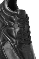Erkek Siyah Bağcıklı Deri Sneaker | Derimod Erkek Siyah Bağcıklı Deri Sneaker | Derimod