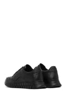 Erkek Siyah Bağcıklı Kalın Tabanlı Deri Casual Sneaker | Derimod Erkek Siyah Bağcıklı Kalın Tabanlı Deri Casual Sneaker | Derimod
