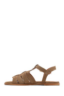 Women's Mink Ankle Strap Suede Leather Sandals | Derimod Women's Mink Ankle Strap Suede Leather Sandals | Derimod