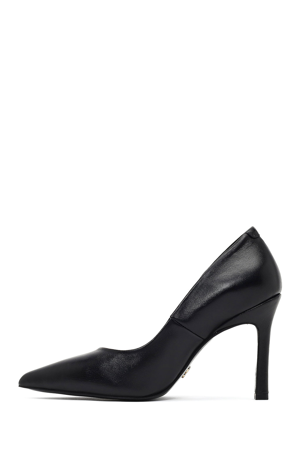 Kadın Siyah İnce Topuklu Deri Stiletto