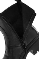 Women's Black Double Zipper Leather Boots | Derimod Women's Black Double Zipper Leather Boots | Derimod