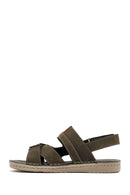 Men's Khaki Leather Sandals | Derimod Men's Khaki Leather Sandals | Derimod