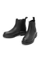 Women's Black Zippered Leather Chelsea Boots | Derimod Women's Black Zippered Leather Chelsea Boots | Derimod