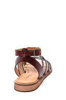 Women's Casual Leather Sandals with Flip Flop Detail | Derimod Women's Casual Leather Sandals with Flip Flop Detail | Derimod