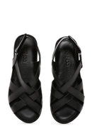 Women's Black Leather Comfort Sandals | Derimod Women's Black Leather Comfort Sandals | Derimod