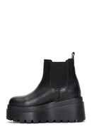 Women's Black Leather Thick Soled Chelsea Boots | Derimod Women's Black Leather Thick Soled Chelsea Boots | Derimod