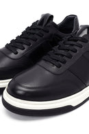 Erkek Siyah Bağcıklı Deri Sneaker | Derimod Erkek Siyah Bağcıklı Deri Sneaker | Derimod