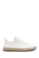 Erkek Beyaz Bağcıklı Deri Sneaker | Derimod Erkek Beyaz Bağcıklı Deri Sneaker | Derimod