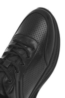 Erkek Siyah Bağcıklı Deri Sneaker | Derimod Erkek Siyah Bağcıklı Deri Sneaker | Derimod