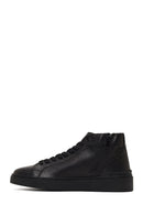 Men's Black Zippered Thick-Soled Leather Sports Boots | Derimod Men's Black Zippered Thick-Soled Leather Sports Boots | Derimod