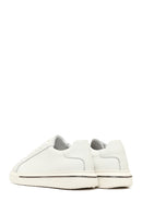 Men's White Lace-Up Thick-Soled Leather Sneaker | Derimod Men's White Lace-Up Thick-Soled Leather Sneaker | Derimod
