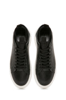 Men's Black Lace-up Leather Sneaker | Derimod Men's Black Lace-up Leather Sneaker | Derimod
