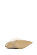 Women's Beige Thin Heeled Leather Boots | Derimod Women's Beige Thin Heeled Leather Boots | Derimod