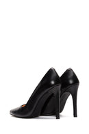 Women's Black Thin Heeled Leather Stiletto | Derimod Women's Black Thin Heeled Leather Stiletto | Derimod