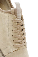 Men's Beige Lace-Up Suede Leather Sneaker | Derimod Men's Beige Lace-Up Suede Leather Sneaker | Derimod