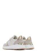 Women's Beige Lace-up Leather Sneaker | Derimod Women's Beige Lace-up Leather Sneaker | Derimod