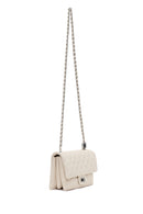 Woman Cream Chain-Strap Quilted Shoulder Bag | Derimod Woman Cream Chain-Strap Quilted Shoulder Bag | Derimod