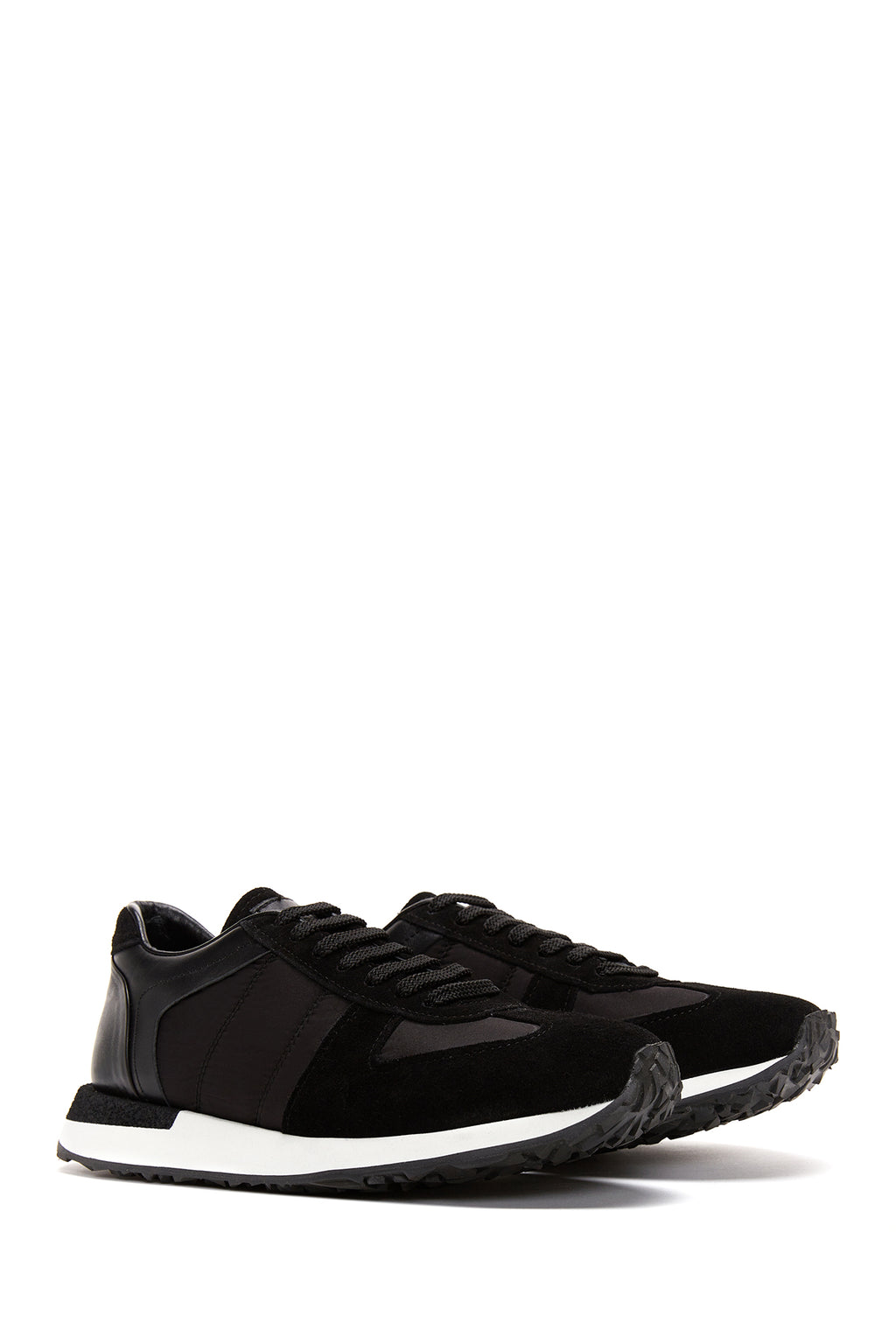 Erkek Siyah Süet Detaylı Sneaker