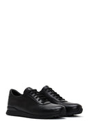 Erkek Siyah Bağcıklı Deri Casual Sneaker | Derimod Erkek Siyah Bağcıklı Deri Casual Sneaker | Derimod