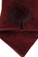 Women's Burgundy Suede Leather Gloves | Derimod Women's Burgundy Suede Leather Gloves | Derimod