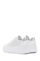 Women's White Thick Sole Lace Up Leather Sneaker | Derimod Women's White Thick Sole Lace Up Leather Sneaker | Derimod