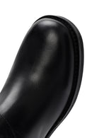 Women's Black Zippered Buckle Detailed Leather Boots | Derimod Women's Black Zippered Buckle Detailed Leather Boots | Derimod
