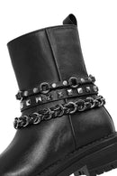 Women's Black Zippered Leather Boots | Derimod Women's Black Zippered Leather Boots | Derimod