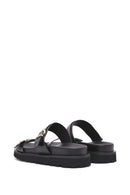 Women's Black Double Buckle Thick Soled Slippers | Derimod Women's Black Double Buckle Thick Soled Slippers | Derimod