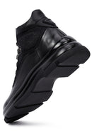 Men's Black Zippered Leather Boat | Derimod Men's Black Zippered Leather Boat | Derimod
