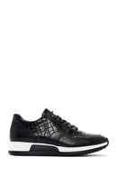 Erkek Siyah Bağcıklı Deri Casual Sneaker | Derimod Erkek Siyah Bağcıklı Deri Casual Sneaker | Derimod