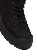 Men's Black Lace-Up Zipper Nubuck Leather Casual Boot | Derimod Men's Black Lace-Up Zipper Nubuck Leather Casual Boot | Derimod