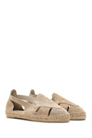 Woman Beige Suede Leather Espadrille Sandals | Derimod Woman Beige Suede Leather Espadrille Sandals | Derimod