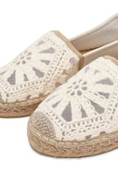 Kadın Krem Desenli Espadril | Derimod Kadın Krem Desenli Espadril | Derimod