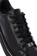 Erkek Siyah Bağcıklı Deri Sneaker | Derimod Erkek Siyah Bağcıklı Deri Sneaker | Derimod