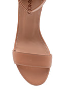Women's Short Heeled Leather Sandals | Derimod Women's Short Heeled Leather Sandals | Derimod