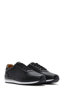 Erkek Siyah Bağcıklı Deri Casual Sneaker | Derimod Erkek Siyah Bağcıklı Deri Casual Sneaker | Derimod