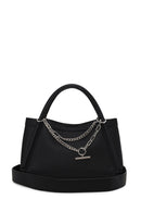 Woman Black Long-Strap Charm Shoulder Bag | Derimod Woman Black Long-Strap Charm Shoulder Bag | Derimod