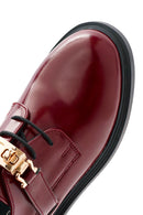 Women's Burgundy Lace-Up Leather Masculine Shoes | Derimod Women's Burgundy Lace-Up Leather Masculine Shoes | Derimod