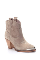 Women's Suede Leather Heeled Boots | Derimod Women's Suede Leather Heeled Boots | Derimod