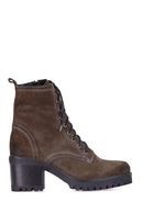 Women's Suede Leather Lace Up Boots | Derimod Women's Suede Leather Lace Up Boots | Derimod