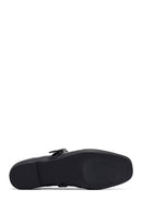 Woman Black Buckle Leather Babet | Derimod Woman Black Buckle Leather Babet | Derimod