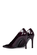 Women's Burgundy Thin Heeled Patent Leather Stiletto | Derimod Women's Burgundy Thin Heeled Patent Leather Stiletto | Derimod