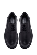 Men's Black Lace-Up Thick-Soled Leather Casual Shoes | Derimod Men's Black Lace-Up Thick-Soled Leather Casual Shoes | Derimod